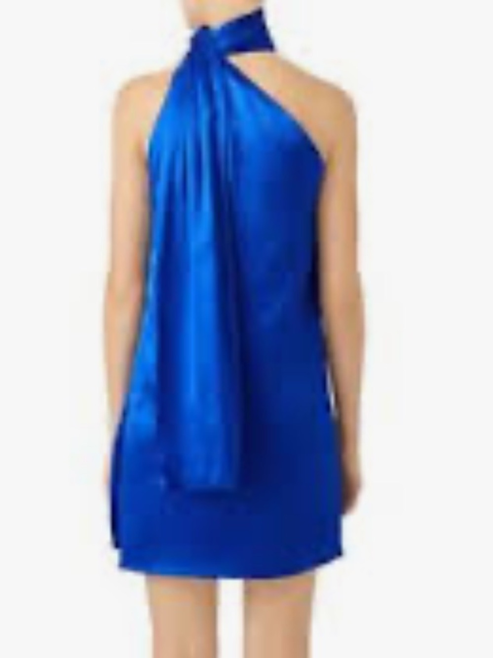 Genny Royal Blue Halter Neck Satin Dress size 10 USA